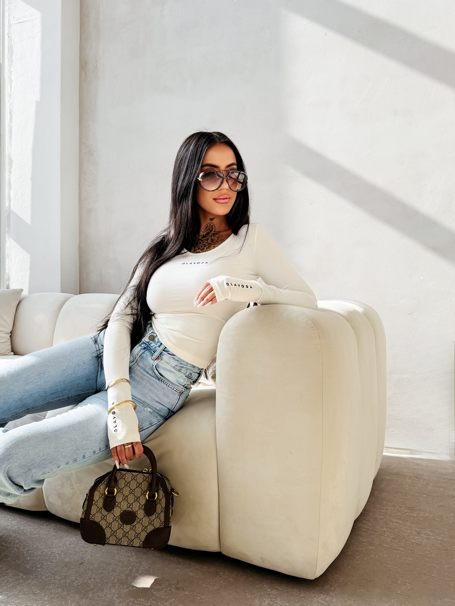 Bluzka damska OLAVOGA LIMI  ecru