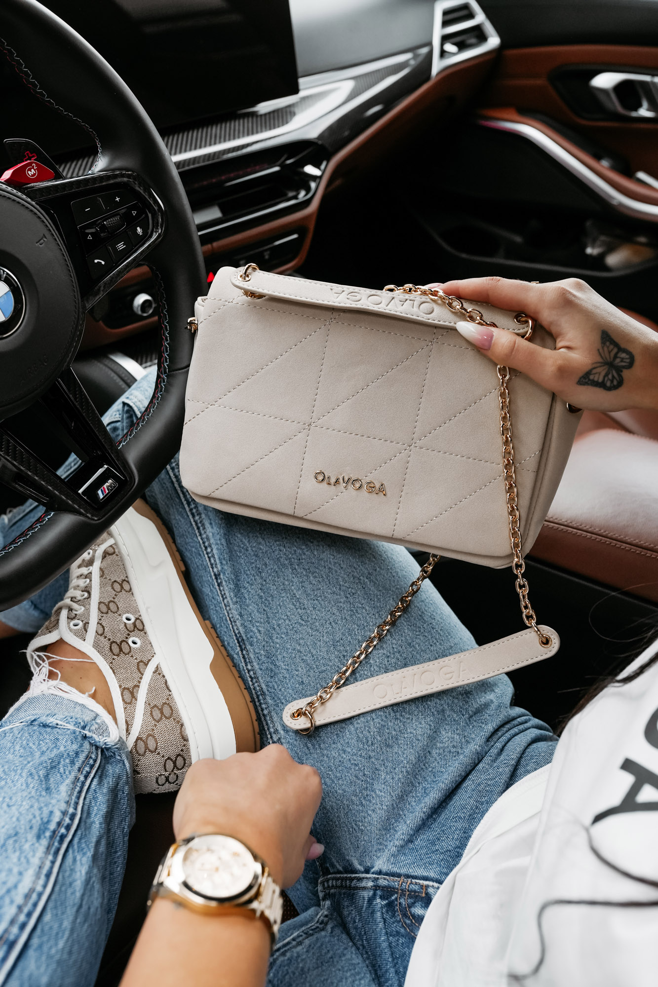 Torebka damska OLAVOGA TERING jasno beżowa